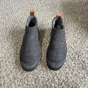 Huckberry Greys Wool Indoor Outdoor Slipper Boots Rubber Sole Size 12 Gray New